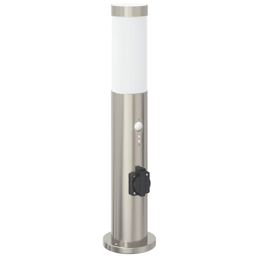 Bollard Lights with Sensor&Outlet 3pcs 50 cm Stainless Steel IP44