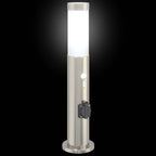 Bollard Lights with Sensor&Outlet 3pcs 50 cm Stainless Steel IP44