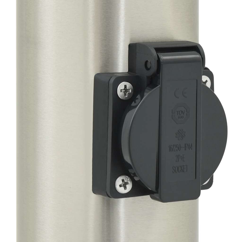 Bollard Lights with Sensor&Outlet 3pcs 50 cm Stainless Steel IP44