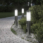 Bollard Lights with Sensor&Outlet 3pcs 50 cm Stainless Steel IP44