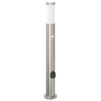 Bollard Light with Sensor&Outlet 80 cm Stainless Steel IP44