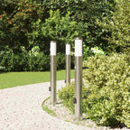 Bollard Lights with Sensor&Outlet 3pcs 80 cm Stainless Steel IP44
