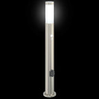 Bollard Lights with Sensor&Outlet 3pcs 80 cm Stainless Steel IP44