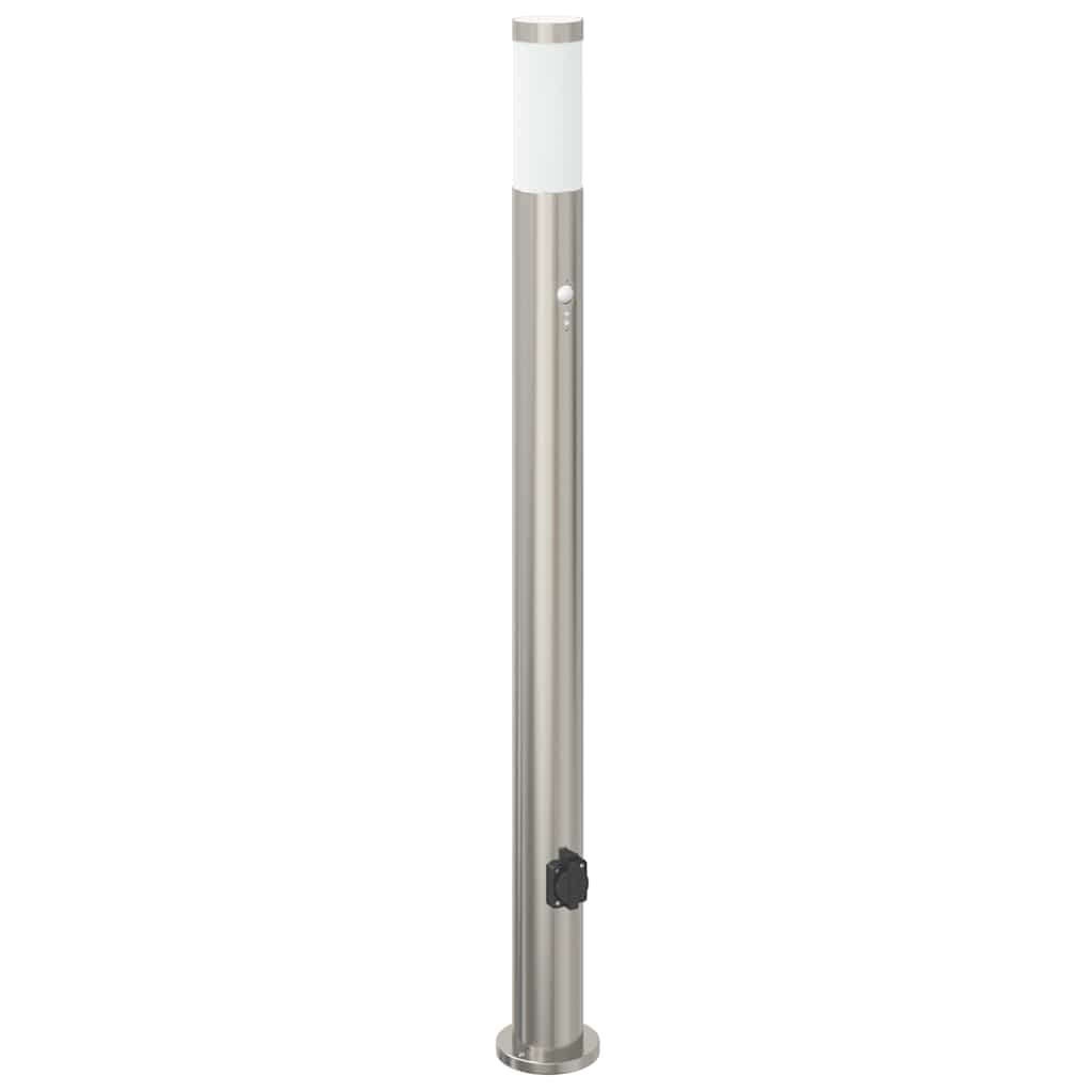 Bollard Lights with Sensor&Outlet 3pcs 110 cm Stainless Steel IP44