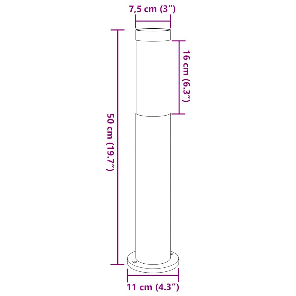 Bollard Light 50 cm Stainless Steel IP44