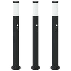 Bollard Lights with Sensor 3pcs 80 cm Stainless Steel IP44