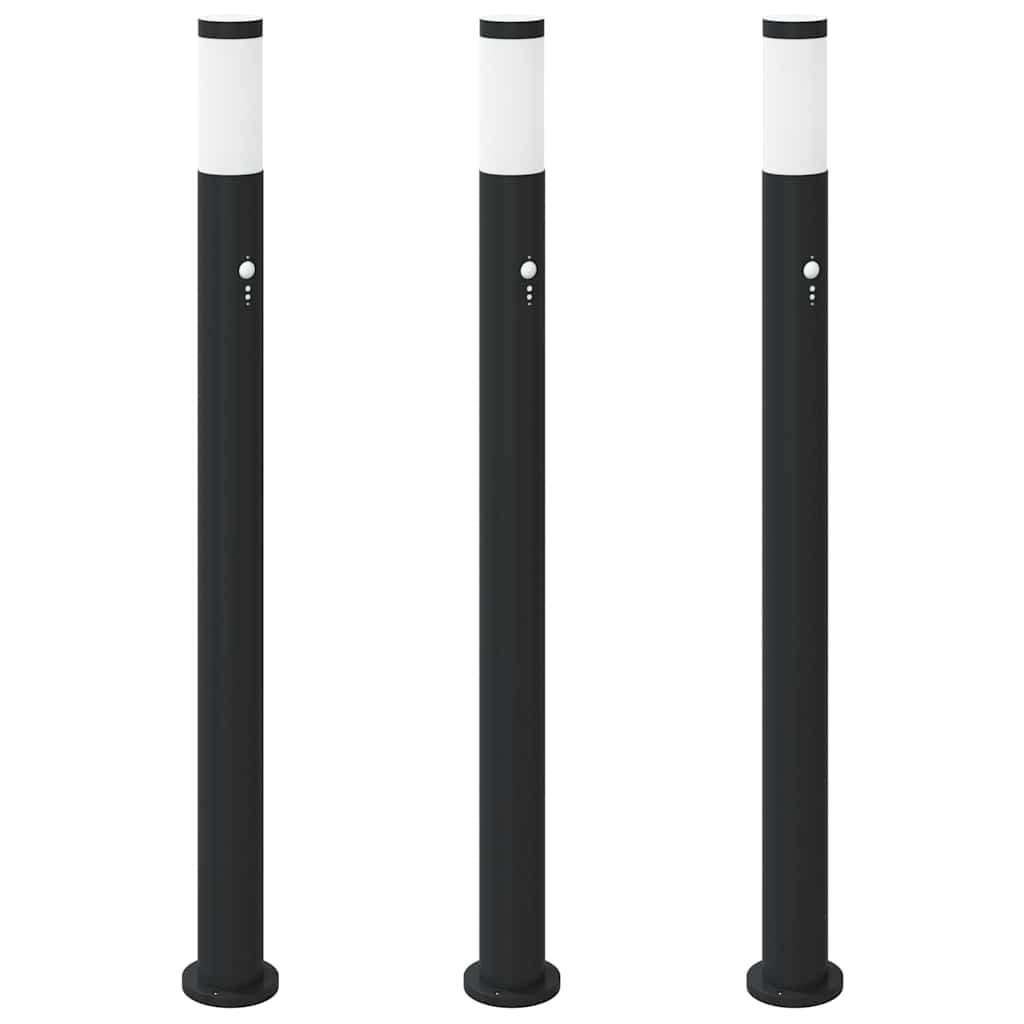 Bollard Lights with Sensor 3pcs 110 cm Stainless Steel IP44