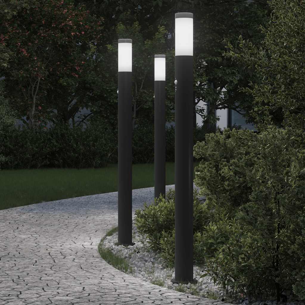 Bollard Lights with Sensor 3pcs 110 cm Stainless Steel IP44