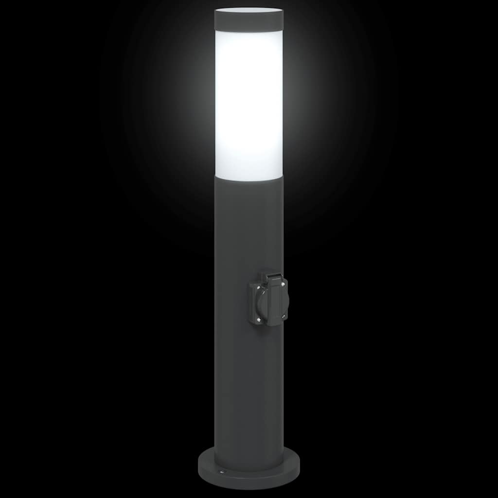 Bollard Light with Outlet 50 cm Stainless Steel IP44