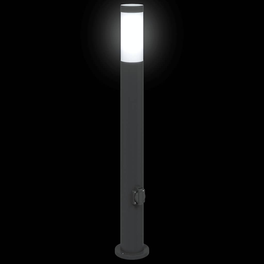Bollard Light with Outlet 80 cm Stainless Steel IP44