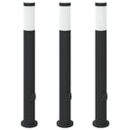 Bollard Lights with Outlet 3pcs 80 cm Stainless Steel IP44