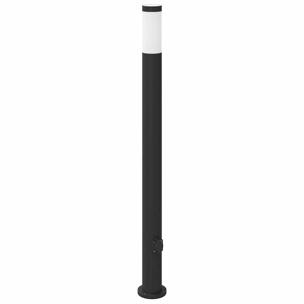 Bollard Light with Outlet 110 cm Stainless Steel IP44