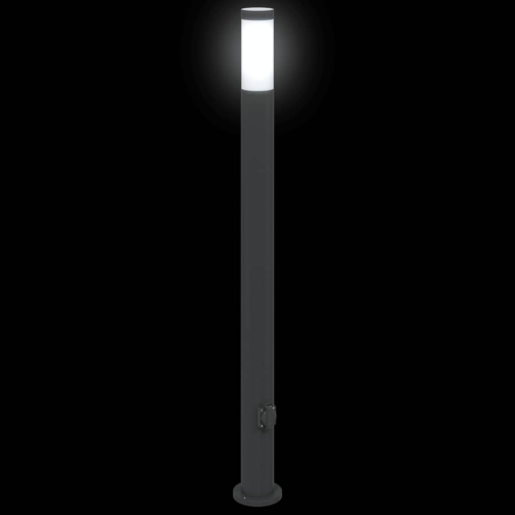 Bollard Light with Outlet 110 cm Stainless Steel IP44