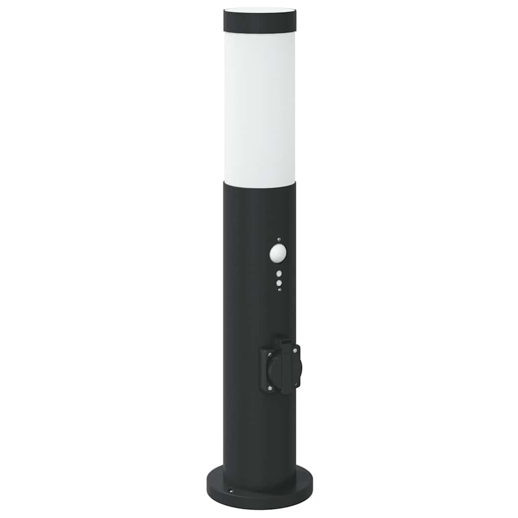 Bollard Light with Sensor&Outlet 50 cm Stainless Steel IP44