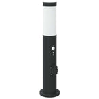 Bollard Light with Sensor&Outlet 50 cm Stainless Steel IP44