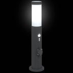 Bollard Light with Sensor&Outlet 50 cm Stainless Steel IP44