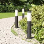 Bollard Lights with Sensor&Outlet 3pcs 50 cm Stainless Steel IP44
