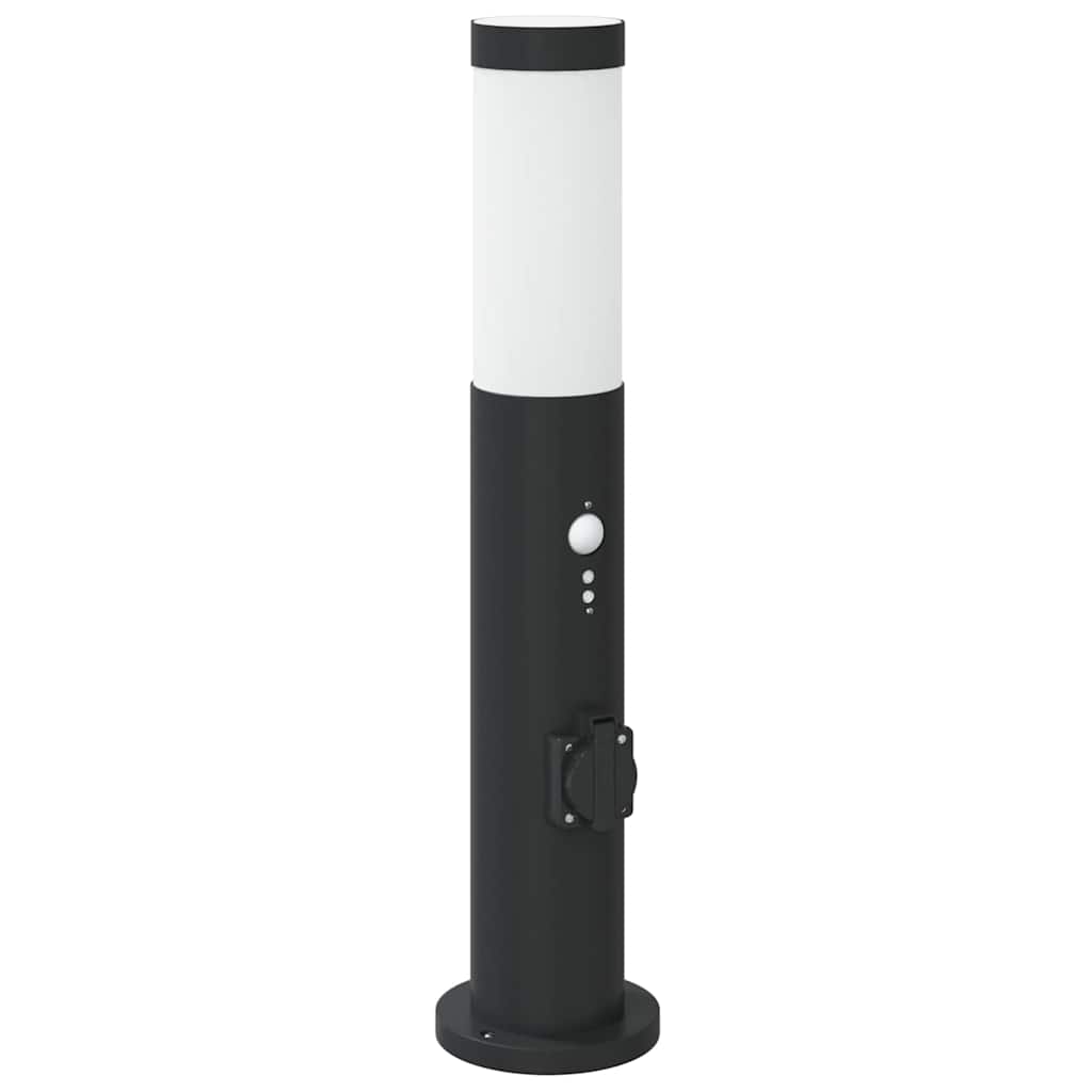 Bollard Lights with Sensor&Outlet 3pcs 50 cm Stainless Steel IP44