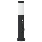 Bollard Lights with Sensor&Outlet 3pcs 50 cm Stainless Steel IP44