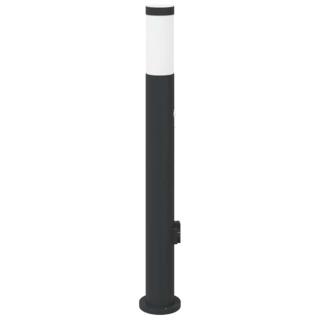 Bollard Light with Sensor&Outlet 80 cm Stainless Steel IP44