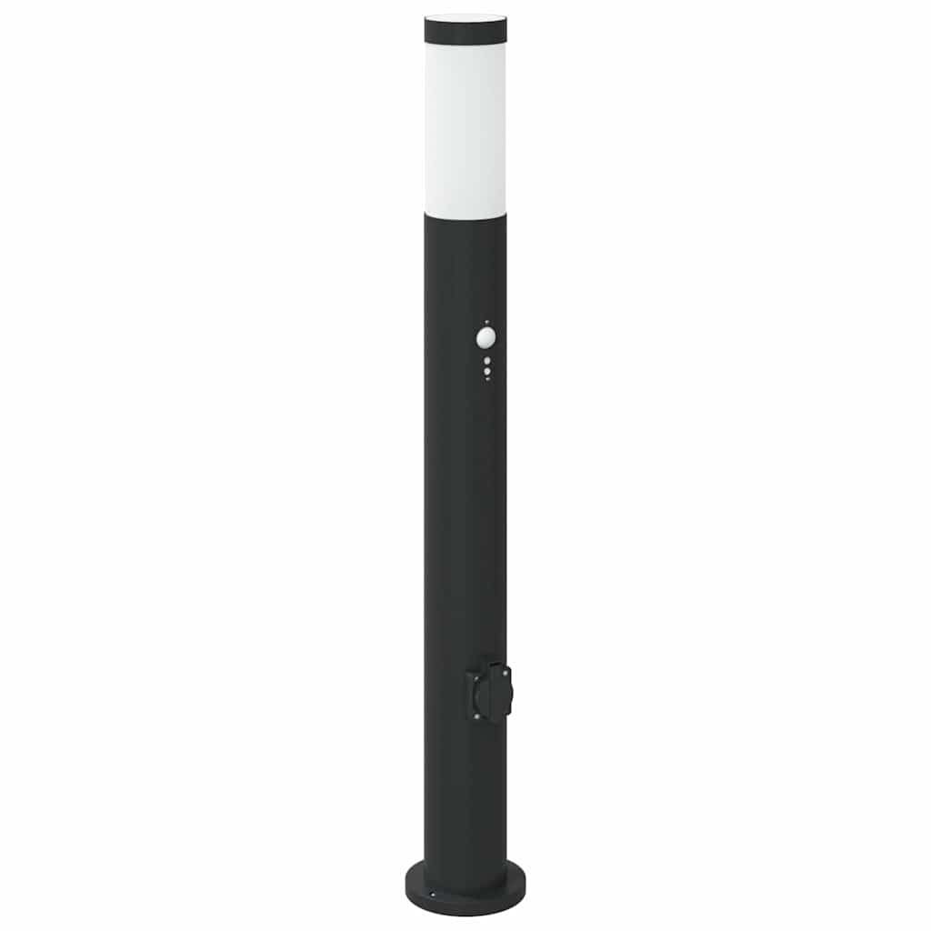 Bollard Lights with Sensor&Outlet 3pcs 80 cm Stainless Steel IP44