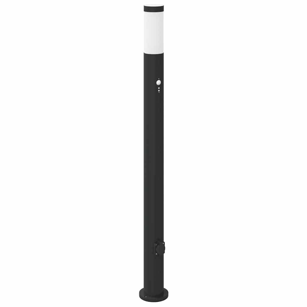 Bollard Light with Sensor&Outlet 110 cm Stainless Steel IP44
