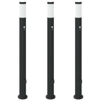 Bollard Lights with Sensor&Outlet 3pcs 110 cm Stainless Steel IP44