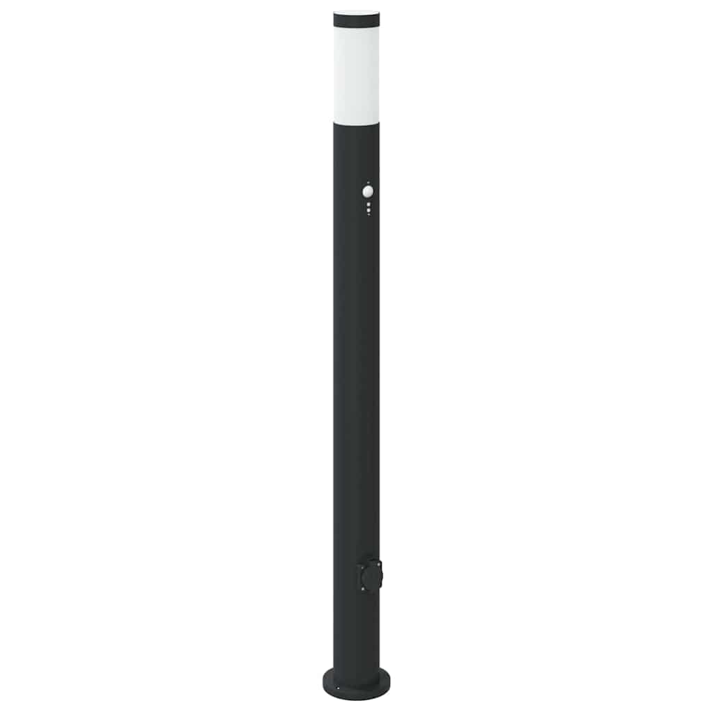 Bollard Lights with Sensor&Outlet 3pcs 110 cm Stainless Steel IP44