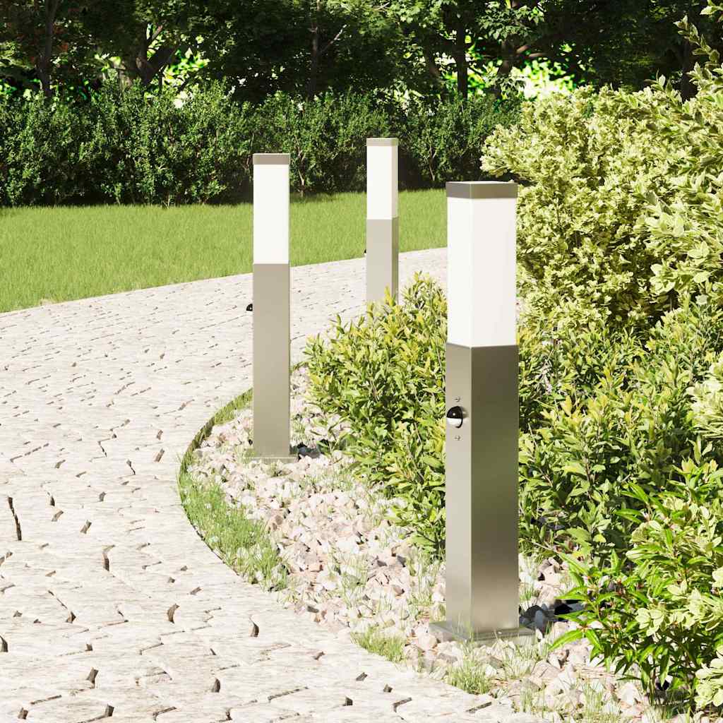 Bollard Lights with Sensor 3 pcs 50 cm Stainless Steel IP44