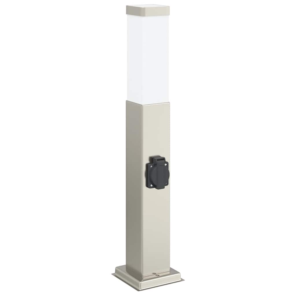Bollard Light with Outlet 50 cm Stainless Steel IP44