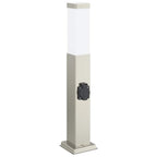 Bollard Light with Outlet 50 cm Stainless Steel IP44