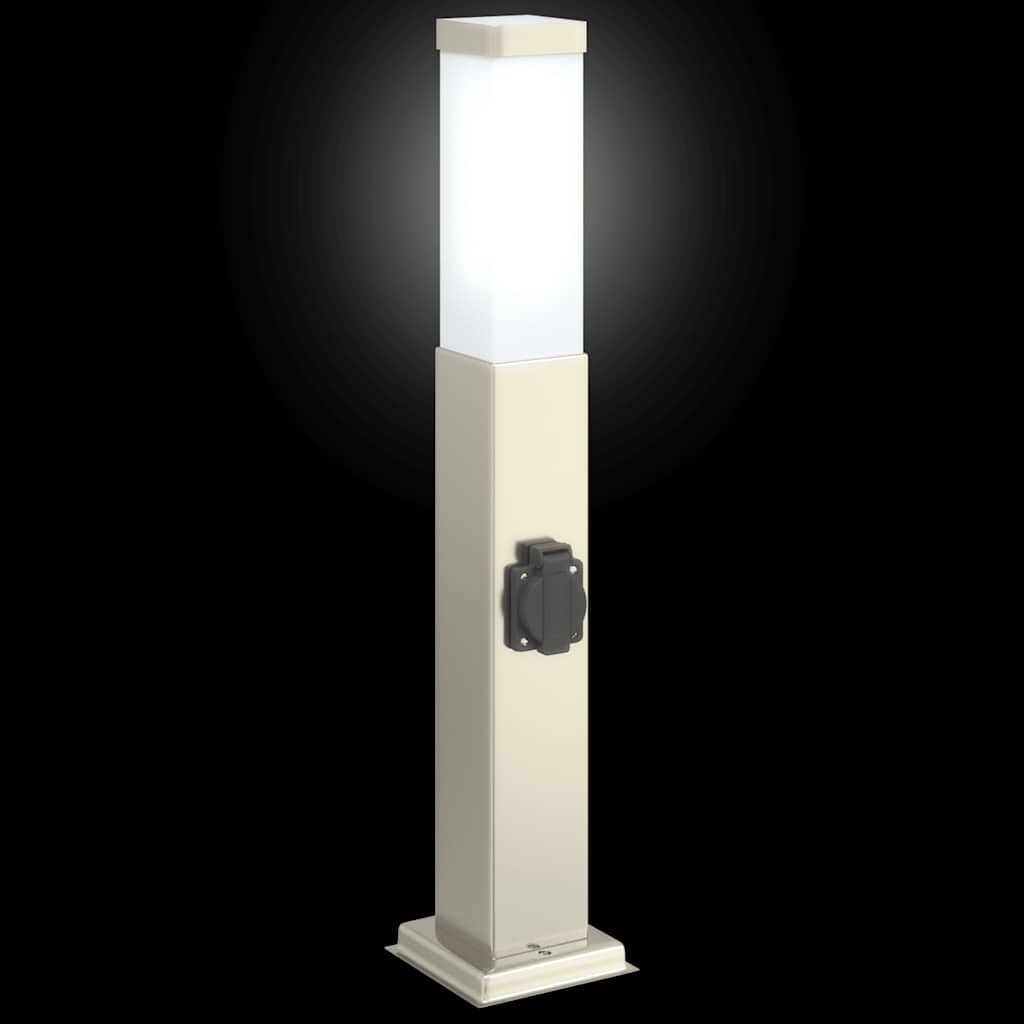 Bollard Lights with Outlet 3 pcs 50 cm Stainless Steel IP44