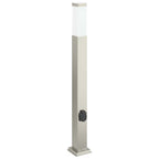 Bollard Light with Outlet 80 cm Stainless Steel IP44