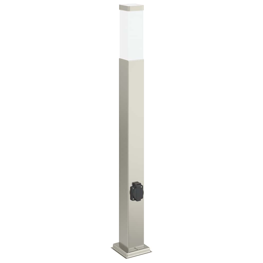 Bollard Light with Outlet 80 cm Stainless Steel IP44