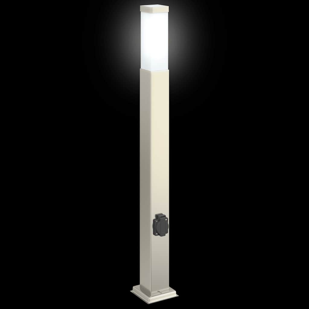 Bollard Light with Outlet 80 cm Stainless Steel IP44