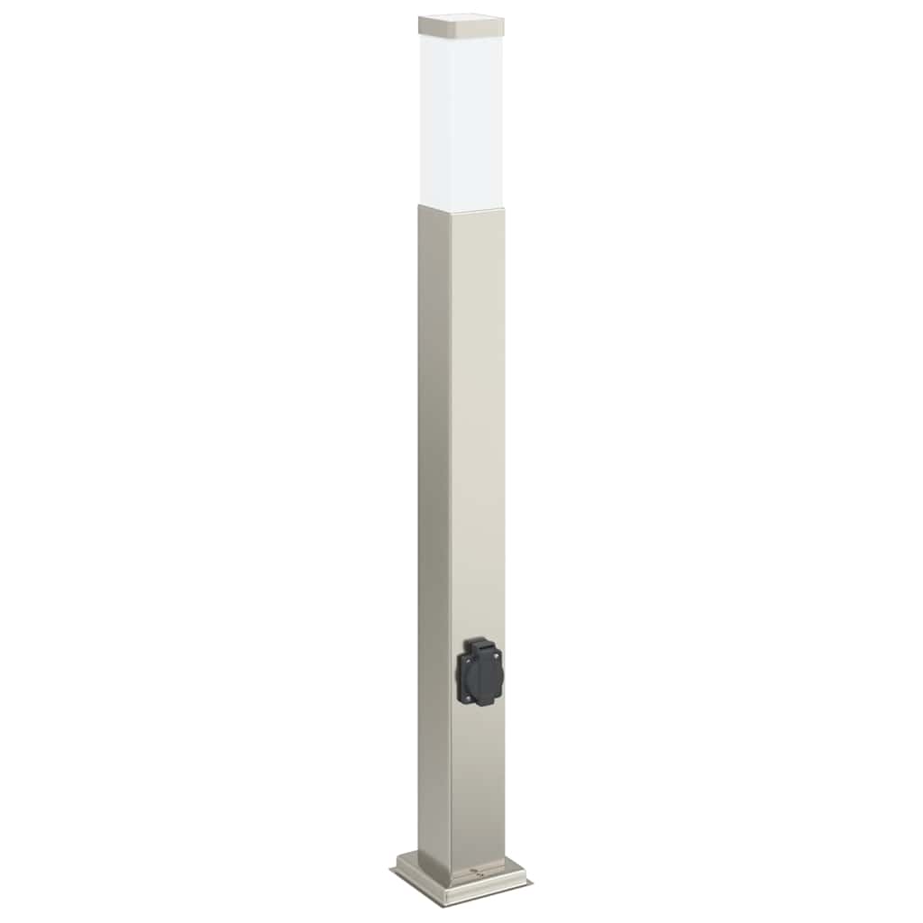 Bollard Lights with Outlet 3 pcs 80 cm Stainless Steel IP44