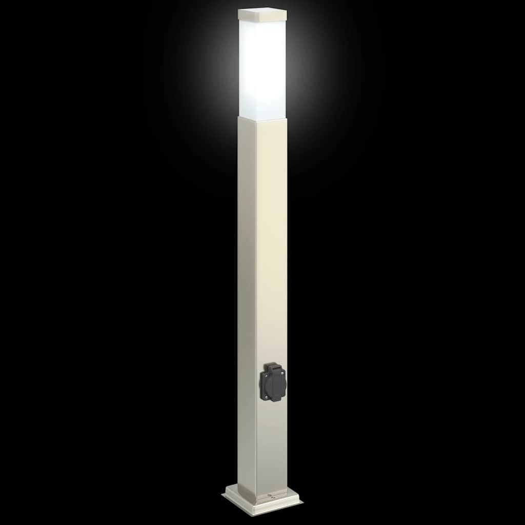 Bollard Lights with Outlet 3 pcs 80 cm Stainless Steel IP44