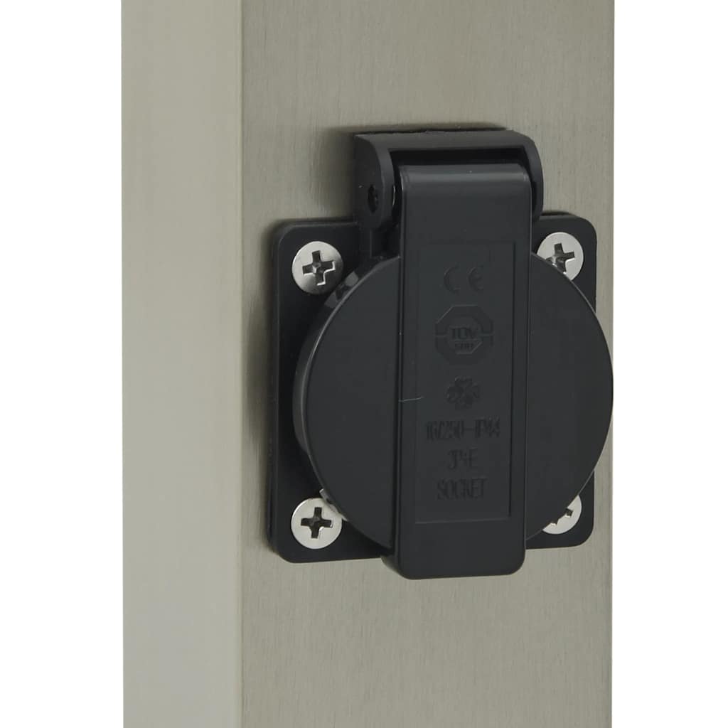 Bollard Lights with Outlet 3 pcs 80 cm Stainless Steel IP44