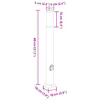 Bollard Lights with Outlet 3 pcs 80 cm Stainless Steel IP44