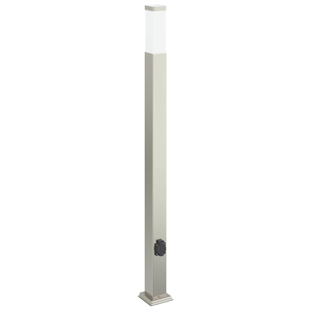 Bollard Light with Outlet 110 cm Stainless Steel IP44