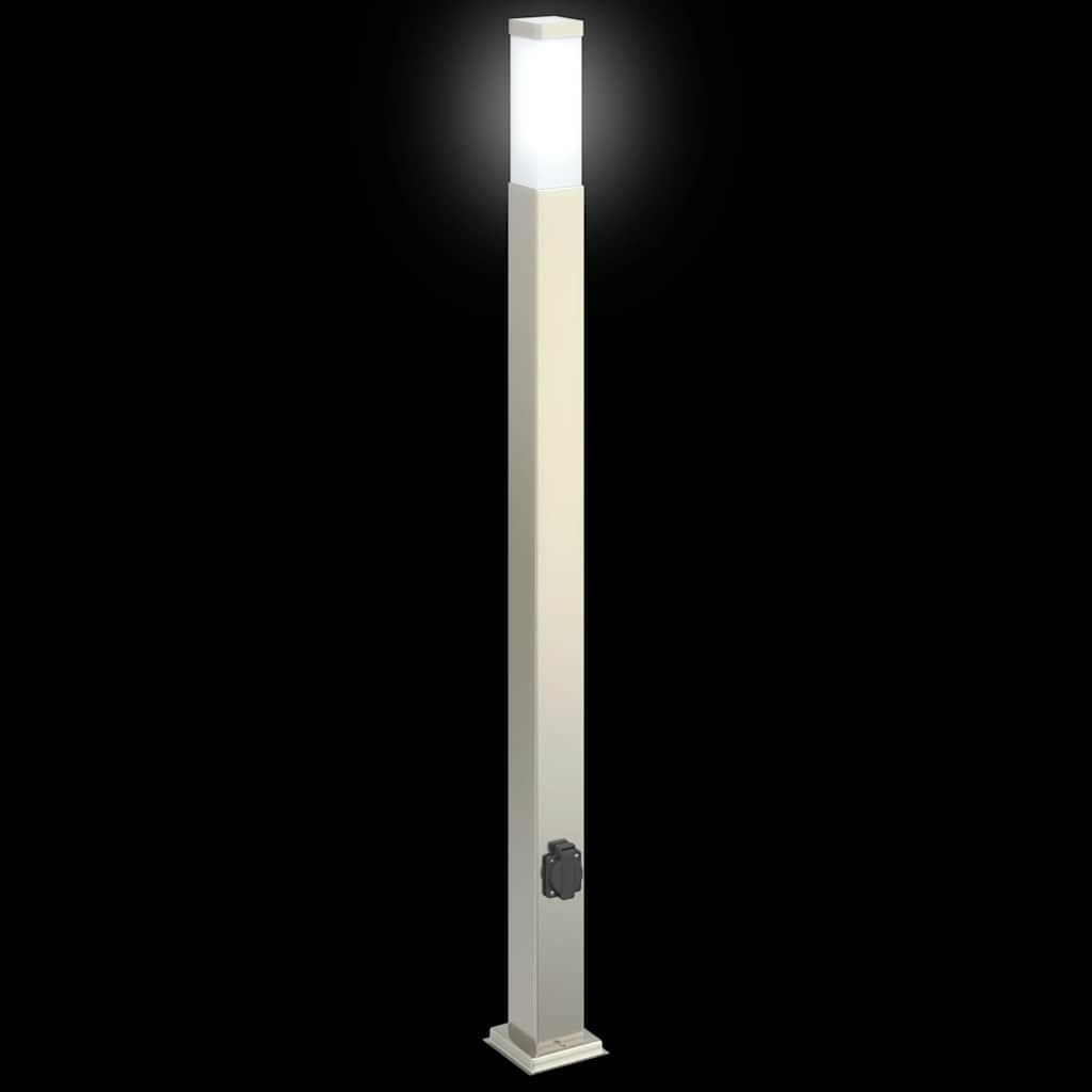 Bollard Light with Outlet 110 cm Stainless Steel IP44