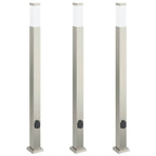 Bollard Lights with Outlet 3 pcs 110 cm Stainless Steel IP44