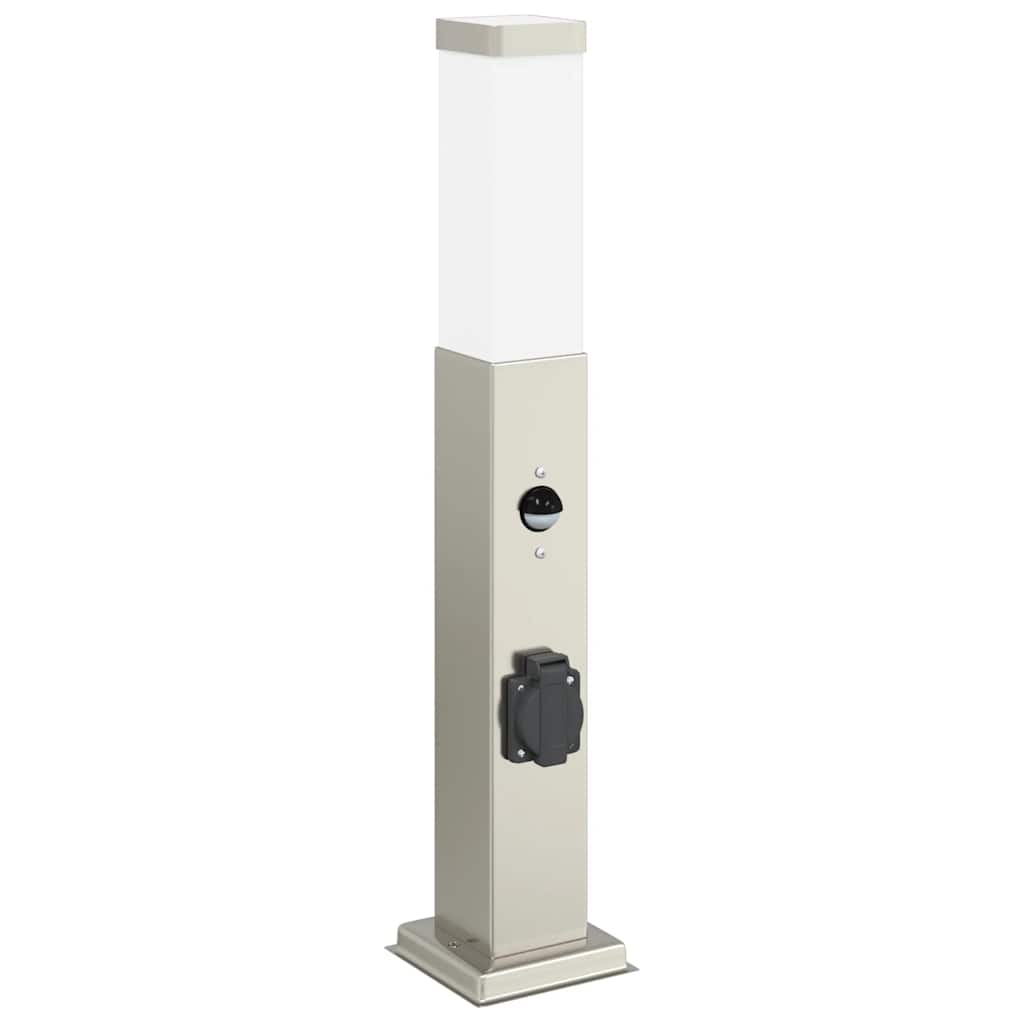 Bollard Light with Sensor&Outlet 50 cm Stainless Steel IP44