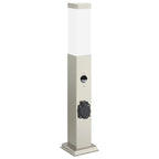 Bollard Light with Sensor&Outlet 50 cm Stainless Steel IP44