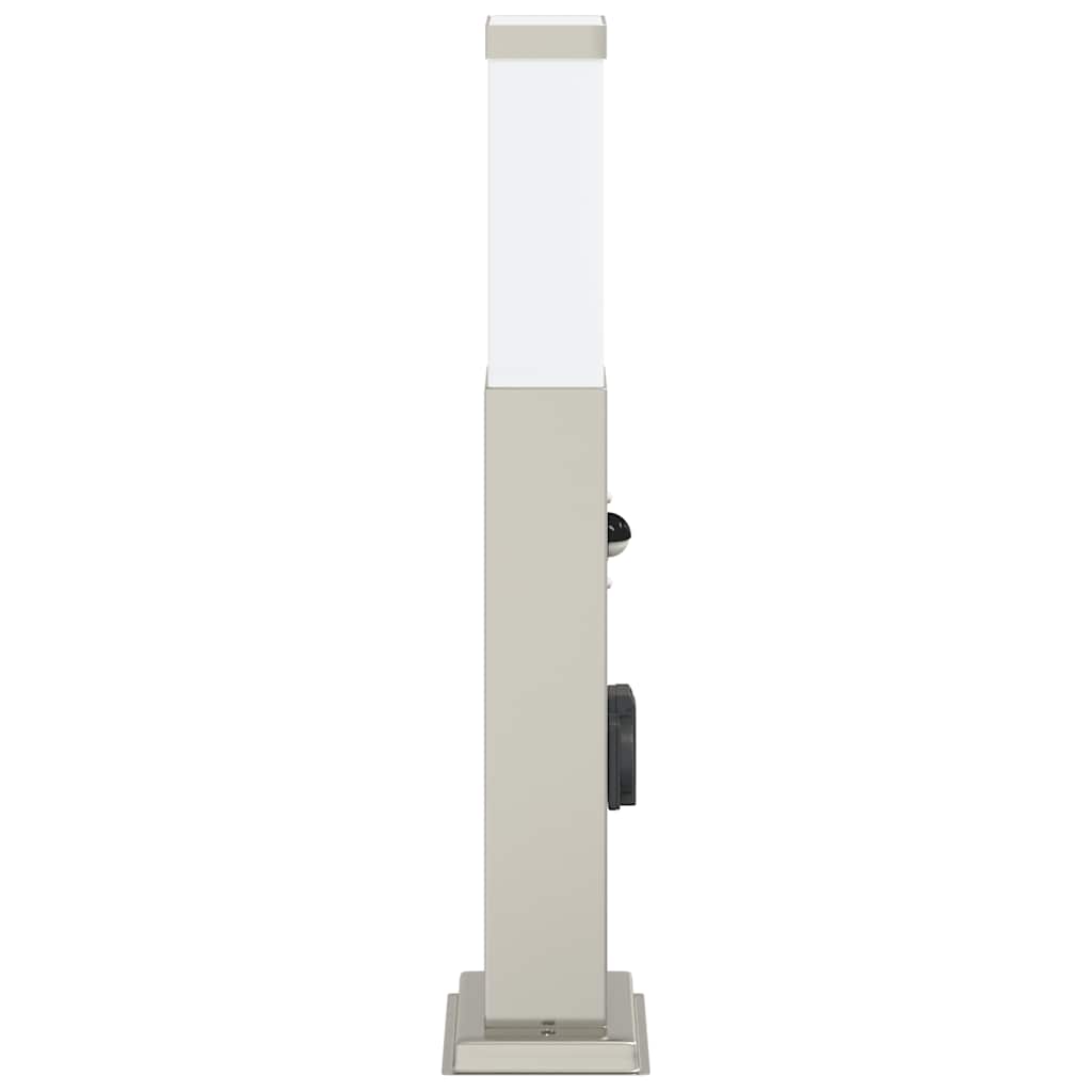 Bollard Light with Sensor&Outlet 50 cm Stainless Steel IP44