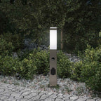 Bollard Light with Sensor&Outlet 50 cm Stainless Steel IP44