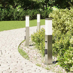 Bollard Lights with Sensor&Outlet 3 pcs 50 cm Stainless Steel IP44