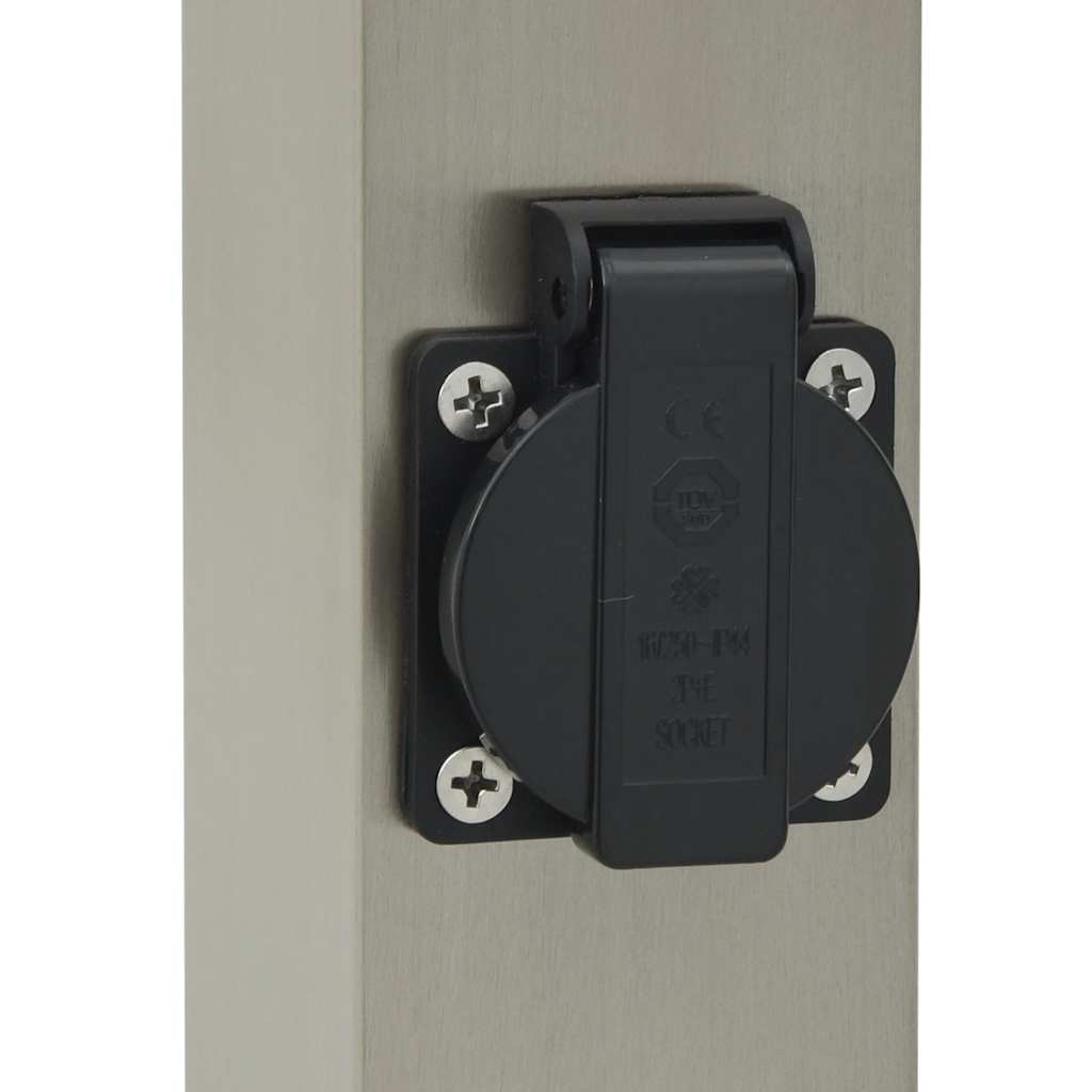 Bollard Lights with Sensor&Outlet 3 pcs 50 cm Stainless Steel IP44