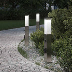 Bollard Lights with Sensor&Outlet 3 pcs 50 cm Stainless Steel IP44