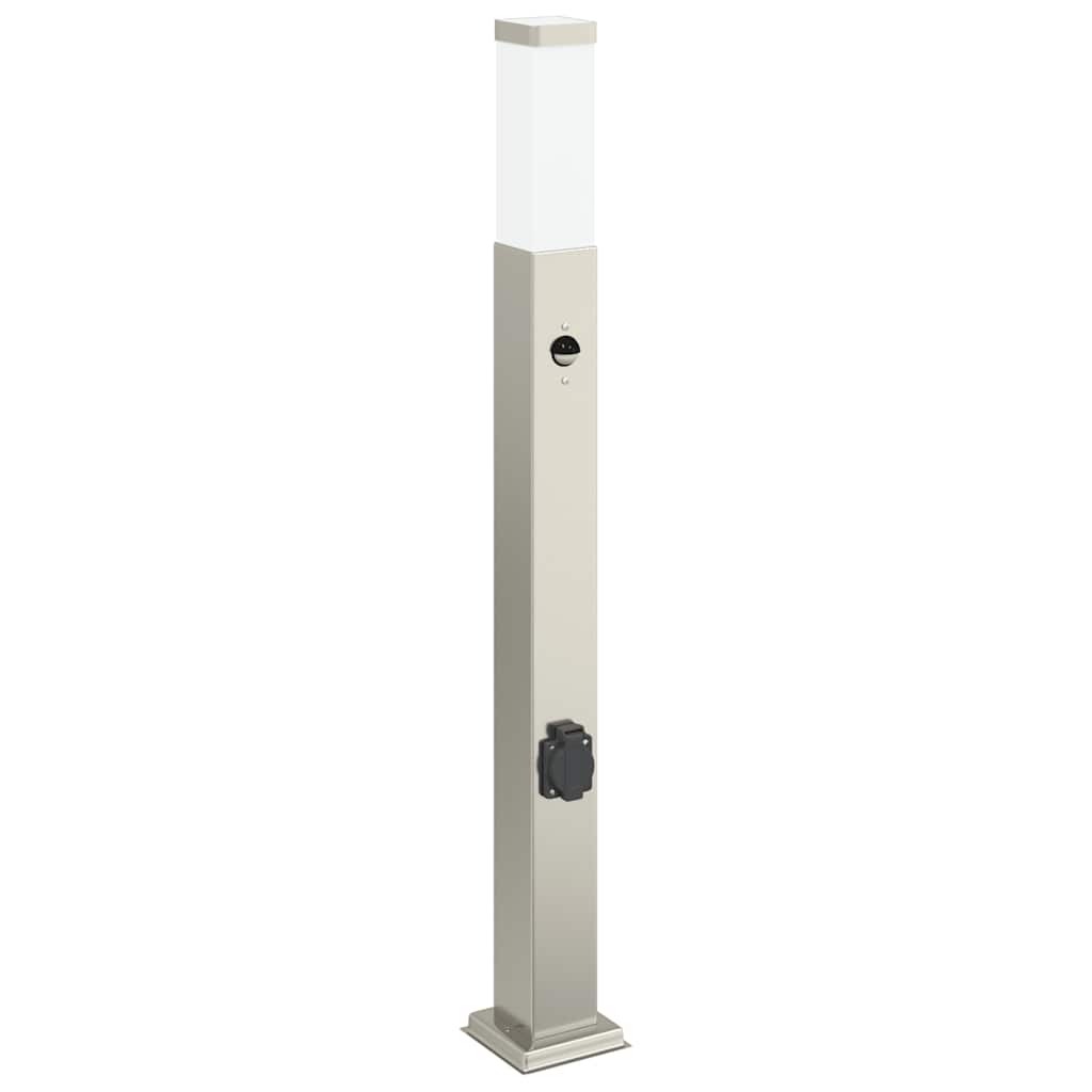Bollard Light with Sensor&Outlet 80 cm Stainless Steel IP44